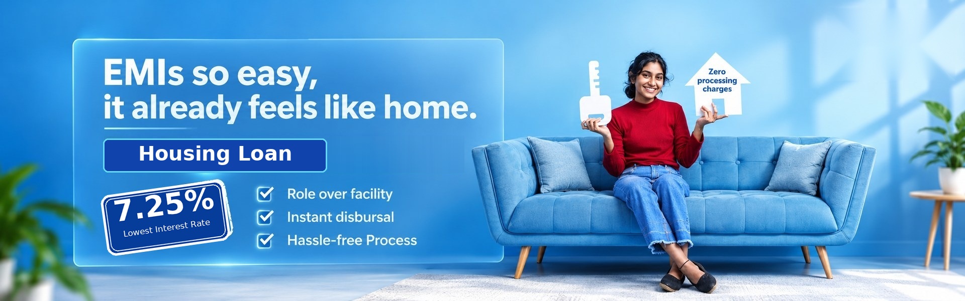 Home loan consultancy and housing loan offer illustration