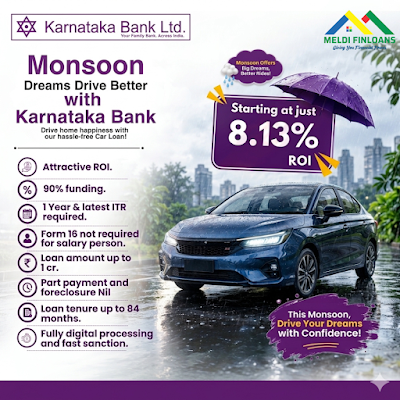 Karnataka Bank car loan promotional creative